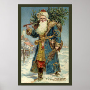 Weihnachten, Viktorianischer Weihnachtsmann mit Ba Poster