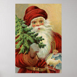 Weihnachten, Viktorianischer Weihnachtsmann mit Ba Poster