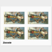 Weihnachten, Viktorianischer Weihnachtsmann mit Ba Rechteckiger Aufkleber (Blatt)