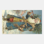 Weihnachten, Viktorianischer Weihnachtsmann mit Ba Rechteckiger Aufkleber (Vorderseite)