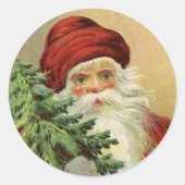 Weihnachten, Viktorianischer Weihnachtsmann mit Ba Runder Aufkleber (Vorderseite)
