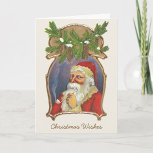 Weihnachten, Viktorianischer Weihnachtsmann mit Pi Feiertagskarte