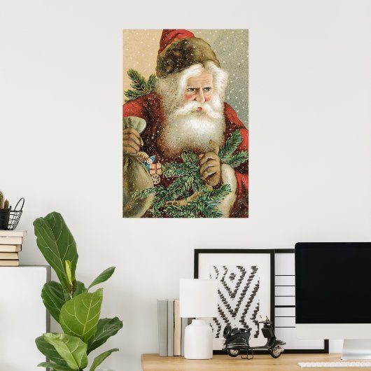 Weihnachten, Viktorianischer Weihnachtsmann mit Pi Poster (Heimbüro)