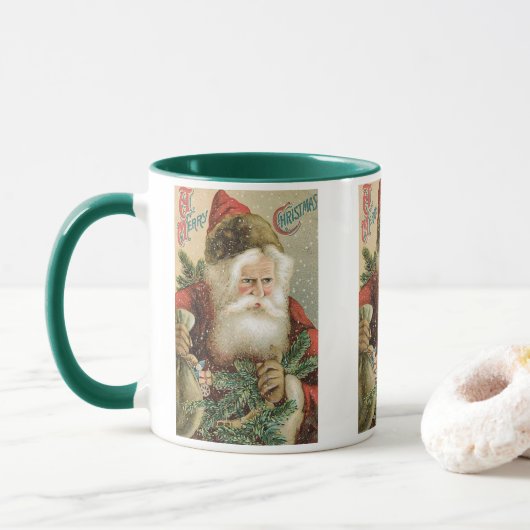 Weihnachten, Viktorianischer Weihnachtsmann mit Pi Tasse (Mit Donut)