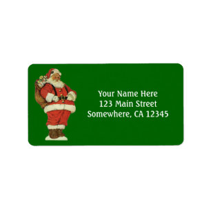 Weihnachten, Viktorianischer Weihnachtsmann mit Sp Adressaufkleber