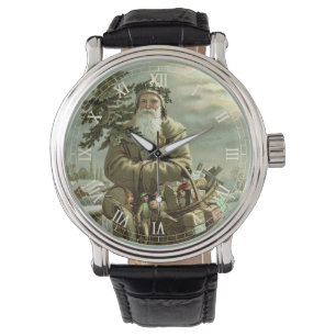 Weihnachten, Viktorianischer Weihnachtsmann mit Sp Armbanduhr