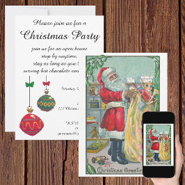 Weihnachten, Viktorianischer Weihnachtsmann mit Sp Einladung