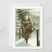 Weihnachten, Viktorianischer Weihnachtsmann mit Sp Einladung (Vorderseite)