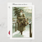 Weihnachten, Viktorianischer Weihnachtsmann mit Sp Einladung (Vorne/Hinten)