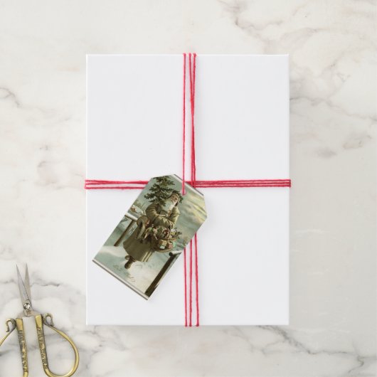 Weihnachten, Viktorianischer Weihnachtsmann mit Sp Geschenkanhänger (Mit Garn)