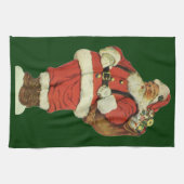 Weihnachten, Viktorianischer Weihnachtsmann mit Sp Geschirrtuch (Horizontal)