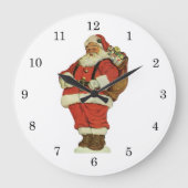 Weihnachten, Viktorianischer Weihnachtsmann mit Sp Große Wanduhr (Vorderseite)