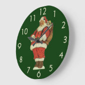 Weihnachten, Viktorianischer Weihnachtsmann mit Sp Große Wanduhr (Winkel)