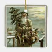 Weihnachten, Viktorianischer Weihnachtsmann mit Sp Keramikornament (Rückseite)
