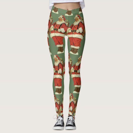Weihnachten, Viktorianischer Weihnachtsmann mit Sp Leggings (Vorderseite)