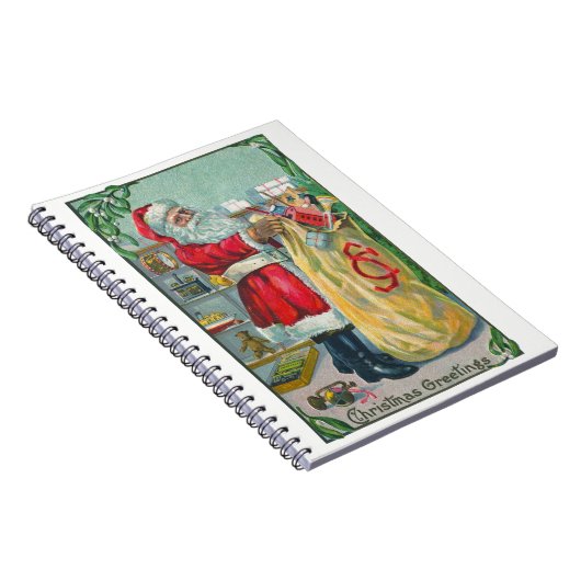 Weihnachten, Viktorianischer Weihnachtsmann mit Sp Notizblock (Rechte Seite)