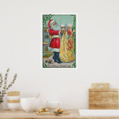 Weihnachten, Viktorianischer Weihnachtsmann mit Sp Poster (Küche)