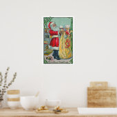 Weihnachten, Viktorianischer Weihnachtsmann mit Sp Poster (Küche)