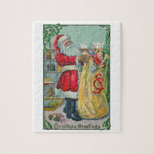 Weihnachten, Viktorianischer Weihnachtsmann mit Sp Puzzle