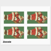 Weihnachten, Viktorianischer Weihnachtsmann mit Sp Rechteckiger Aufkleber (Blatt)