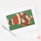 Weihnachten, Viktorianischer Weihnachtsmann mit Sp Rechteckiger Aufkleber (Umschlag)