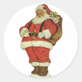 Weihnachten, Viktorianischer Weihnachtsmann mit Sp Runder Aufkleber (Vorderseite)