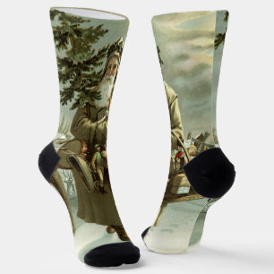 Weihnachten, Viktorianischer Weihnachtsmann mit Sp Socken