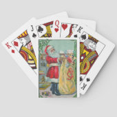 Weihnachten, Viktorianischer Weihnachtsmann mit Sp Spielkarten (Rückseite)