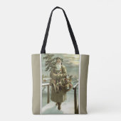 Weihnachten, Viktorianischer Weihnachtsmann mit Sp Tasche (Rückseite)