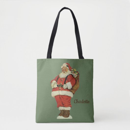 Weihnachten, Viktorianischer Weihnachtsmann mit Sp Tasche (Vorderseite)