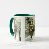 Weihnachten, Viktorianischer Weihnachtsmann mit Sp Tasse (Vorderseite Links)