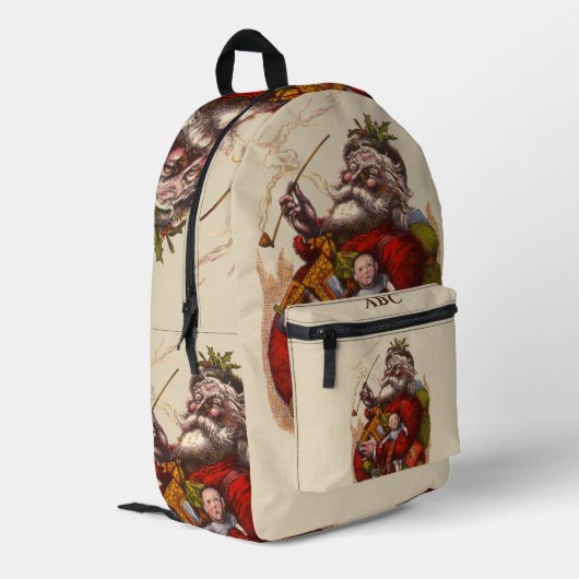 Weihnachten, Viktorianischer Weihnachtsmann Pipe T Bedruckter Rucksack (Rückseitige Ecke links)
