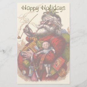 Weihnachten, Viktorianischer Weihnachtsmann Pipe T Briefpapier