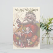 Weihnachten, Viktorianischer Weihnachtsmann Pipe T Briefpapier (Stehend Vorderseite)