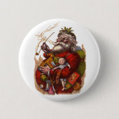Weihnachten, Viktorianischer Weihnachtsmann Pipe T Button (Vorderseite)