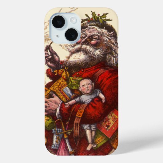 Weihnachten, Viktorianischer Weihnachtsmann Pipe T Case-Mate iPhone Hülle (Rückseite)