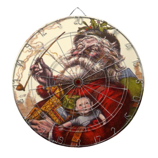 Weihnachten, Viktorianischer Weihnachtsmann Pipe T Dartscheibe (vorne)