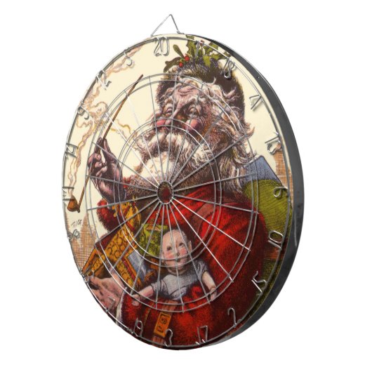 Weihnachten, Viktorianischer Weihnachtsmann Pipe T Dartscheibe (Vorderseite rechts)