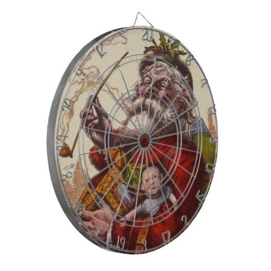 Weihnachten, Viktorianischer Weihnachtsmann Pipe T Dartscheibe (Vorderseite Links)