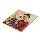 Weihnachten, Viktorianischer Weihnachtsmann Pipe T Fliese (Seite)