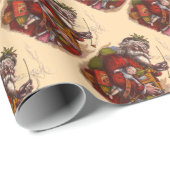Weihnachten, Viktorianischer Weihnachtsmann Pipe T Geschenkpapier (Rolleneckpunkt)