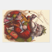 Weihnachten, Viktorianischer Weihnachtsmann Pipe T Geschenkpapier Set (Vorderseite 2)