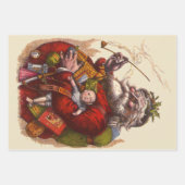 Weihnachten, Viktorianischer Weihnachtsmann Pipe T Geschenkpapier Set (Vorderseite)