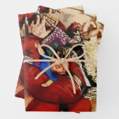 Weihnachten, Viktorianischer Weihnachtsmann Pipe T Geschenkpapier Set (Beispiel)