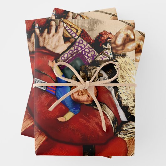 Weihnachten, Viktorianischer Weihnachtsmann Pipe T Geschenkpapier Set (Beispiel)