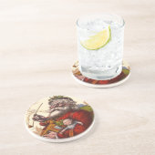 Weihnachten, Viktorianischer Weihnachtsmann Pipe T Getränkeuntersetzer (Seite)