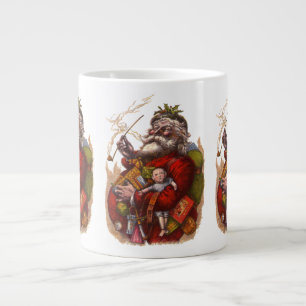 Weihnachten, Viktorianischer Weihnachtsmann Pipe T Jumbo-Tasse