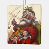 Weihnachten, Viktorianischer Weihnachtsmann Pipe T Keramikornament (Links)