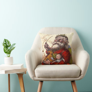 Weihnachten, Viktorianischer Weihnachtsmann Pipe T Kissen