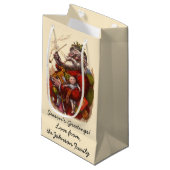 Weihnachten, Viktorianischer Weihnachtsmann Pipe T Kleine Geschenktüte (Vorderseite Schrägansicht)